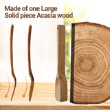 TANAAB Kitchen Wooden Spoons Utensils Set for Cooking, 5 Piece Acacia Wood Spoon Cooking Utensils Apartment Essentials Wooden Turner Spoon Spatula Kitchen Set for Nonstick Cookware (5-pieces-set) TANAAB