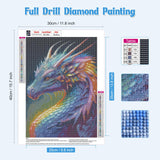 NAIMOER Dragon Diamond Painting Kits for Adults, 5D Dragon Diamond Art Kits for Adults, DIY Full Drill Diamond Painting Animals Diamond Arts for Home Decor 30x40cm NAIMOER