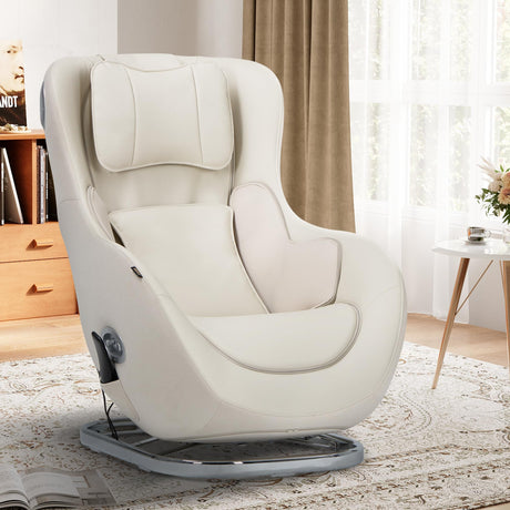 COLAMY Relaxing Massage Chair | Full Body and Spot Massaging,Heat, Low-Noise 3D Bluetooth Speaker, Massage and Leisure Dual-Use Chair| Living Room, Bedroom，White COLAMY