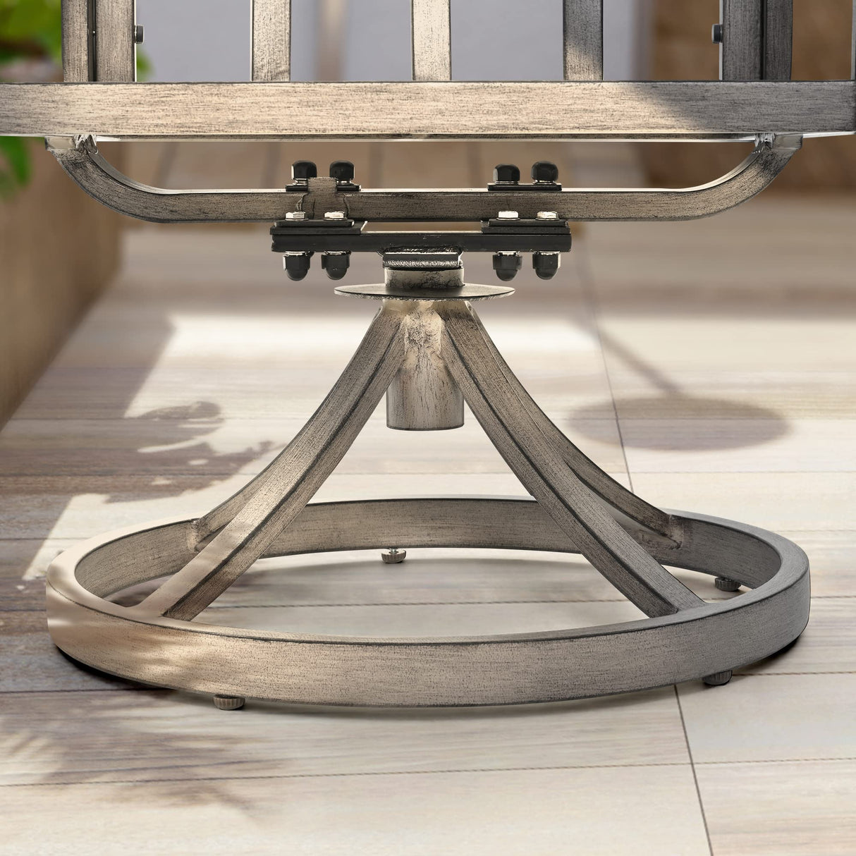 HAPPATIO Aluminum 9 Piece Patio Dining Set, Outdoor Swivel Dining Chairs and Dining Table, Aluminum Outdoor Dining Set for 8, Patio Dining Furniture with Washable Cushions (Gray) HAPPATIO