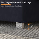 Jocisland Queen Size Bed Frame with 58" Tall Headboard, Velvet Upholstered Platform Bed with Channel Tufted Wingback Headboard and Plating Trim, No Box Spring Needed, Black Jocisland