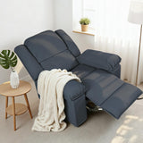 Softa 360° Swivel Rocker Recliner with Massage & Heat for Adults, Manual Rocking Chair with USB Port & Side Pocket, Swivel Glider Recliner for Living Room Apartment Small Spaces (Blue Gray) Softa