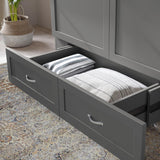 AFI Hamilton Full Murphy Bed Chest with Mattress, Storage, and Built-in Charger in Grey AFI