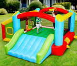 WELLFUNTIME Bounce House, Inflatable Bouncer with Air Blower, Kids Slide Jumping Castle with Slide, Ball Pit and Dart Target Game, 143x137x68 Inch WELLFUNTIME
