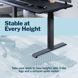 Vari ComfortEdge 48x30 Inches Black Standing Desk- Electric Adjustable Height Desk- Sloped Front Edge Ergonomic Gaming Table- Easy Assembly, Stable T-Style Legs- Varidesk- 2 Packages Vari