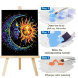 Lxmsja Moon Paint by Numbers Kit for Adults, Sun Acrylic Paint by Numbers for Adults Beginner, DIY Craft Supplies Oil Painting Kits for Home Wall Decor 16x20 inch (No Frame) Lxmsja