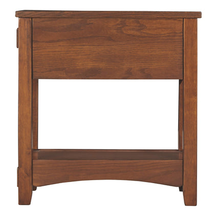 Signature Design by Ashley Breegin New Traditional Wooden Chair Side End Table with 1 Drawer and 1 Fixed Shelf, Brown - WoodArtSupply