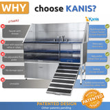 KANIS Professional Stainless Steel Dog Bathing Station - Dog Grooming Tub w/Ramp, Storage Drawer, Floor Grate & Faucet/Dog Bathtub for Large, Medium & Small Pets (61", Right RAMP - 1 Drawer) KANIS