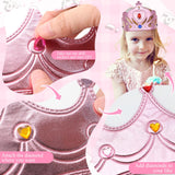 ZYNERY 29 Pcs Birthday Crowns for Kids Fabric Crafts with Stickers Bulk 4-14mm Rhinestones,Princess Tiaras DIY Crown Gifts for Girls Boys Role Rlay ZYNERY