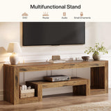 Tribesigns 63-Inch TV Stand for 55/60/65/75-Inch TVs, Farmhouse Entertainment Center with Open Storage Shelves, Rustic Brown Television Console for Living Room, Bedroom Tribesigns