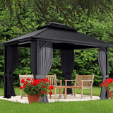 Aoodor 10' x 10' Gazebo Curtain Set Protecting Privacy Side Walls 4 Panels,Curtain Only (Grey) Aoodor