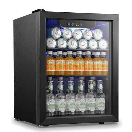 Antarctic Star Beverage Refrigerator Cooler 68 Can, Mini Fridge with Glass Door for Beer Drinks Wine,Freestanding Small Fridge with Electronic Temperature Control for Home and Bar,1.7 cu.ft Antarctic Star