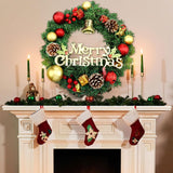 Hotop 4 Pcs Artificial Christmas Wreath for Front Door Christmas Green Farmhouse Wreath DIY Faux Plain Wreaths for Decorating Window Room Christmas Party Decor (24 Inches) Hotop