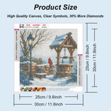 SJUTOUCI Diamond Painting Kits for Adults, Winter Diamond Art Kits for Beginners, 5D DIY Diamond Bead Dot Art, Full Drill Gem Craft Home Decor 12x12 inch, Snowscape SJUTOUCI