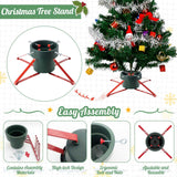 B-COOL Christmas Tree Stand for Real Trees: Xmas Base Holder With Adjustable Legs for Seasonal Displays, Home Decor Up to 7ft Tall, Green Red L B-COOL