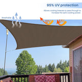 E&K Sunrise 10' x 15' Sun Shade Sail Rectangle Canopy Shade Cover UV Block for Patio Backyard Garden Outdoor (Brown) E&K