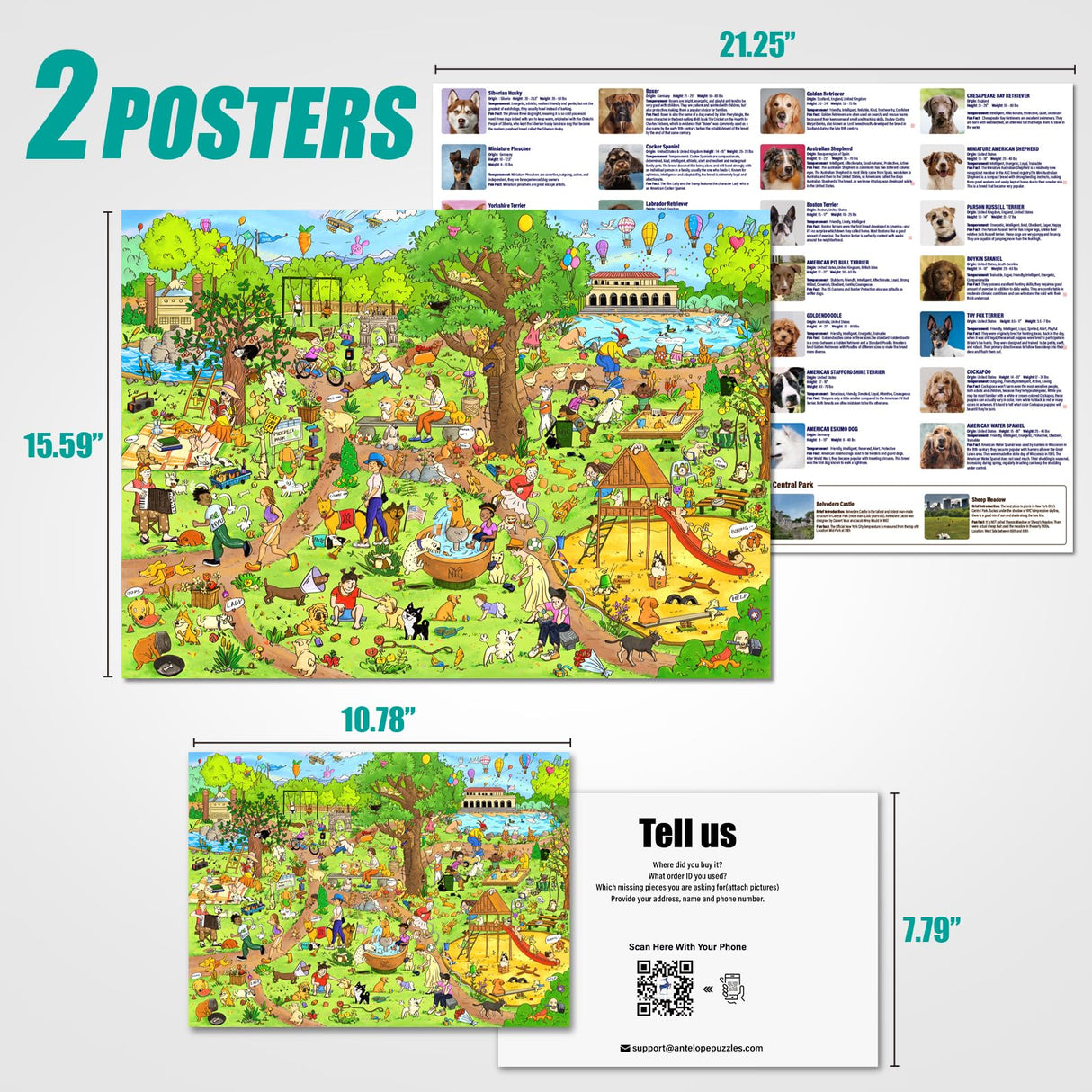 Antelope - 1000 Piece Puzzle for Adults, Dog Park Jigsaw Puzzles 1000 Pieces - 1000 Pieces High Resolution, Matte Finish, Smooth Edging, No Dust Leisure Animal Puzzle ANTELOPE