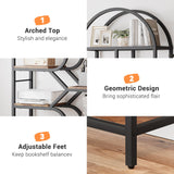 IDEALHOUSE Bookshelf 6 Tier Arched Bookcase 81.7in Tall Display Racks Geometric Open Storage Shelf Unique Book Rack Metal Frame Large Modern Book Shelf for Bedroom, Living Room, Home Office IDEALHOUSE