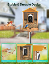 Osoeri Bird Feeder with Camera, Smart Bird Feeder Camera with 1080P HD AI Identify, Metal Bird Feeder Auto Capture Bird Videos & Motion Detection, Ideal Gift for Bird Lovers Osoeri