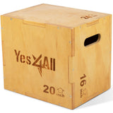 Yes4All 3 in 1 Wooden Plyo Box, Plyometric Box for Home Gym and Outdoor Workouts - 24x20x16" Yes4All