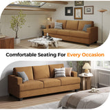 COPIAE 89 Inch Sofa with Extra Deep Seats Oversize, 3 Seater Sofa for Living Room, Modern Couch and Sofa, Comfy Armrests and Seats and Backrests, Easy Installation, Corduroy Fabric Ginger Yellow COPIAE