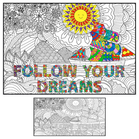 Giant Coloring Poster for Adults and Kids - Wall Coloring Poster Motivational - Large Coloring Posters for Classroom - Huge Coloring Poster at Work Table - Big Coloring Pages - Jumbo Coloring Sheets ALEX Art