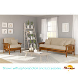 Nirvana Futons Westfield Futon Set - Queen Size, Frame, 8" Mattress, Twill Khaki Cover Nirvana Futons