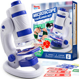 Klever Kits Microscope Explorer Set for Kids, 2 in 1 Science Experiment Toy with Portable Microscope and 12 Specimen Slides, 60X-180X, Educational Toys for Kids Aged 5+ Klever Kits
