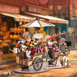ROBOTIME 3D Puzzles for Adults DIY Model Kit to Build Floral Cart Wooden Puzzle Craft Kit Toy Hobby Gift Home Decor ROBOTIME