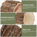 Wood Flower Pot Tree Stump Planter Artificial Plants Wood Vase Natural Wood Flower Pot Rustic Bark Planter Wood Farmhouse Decoration Healeved