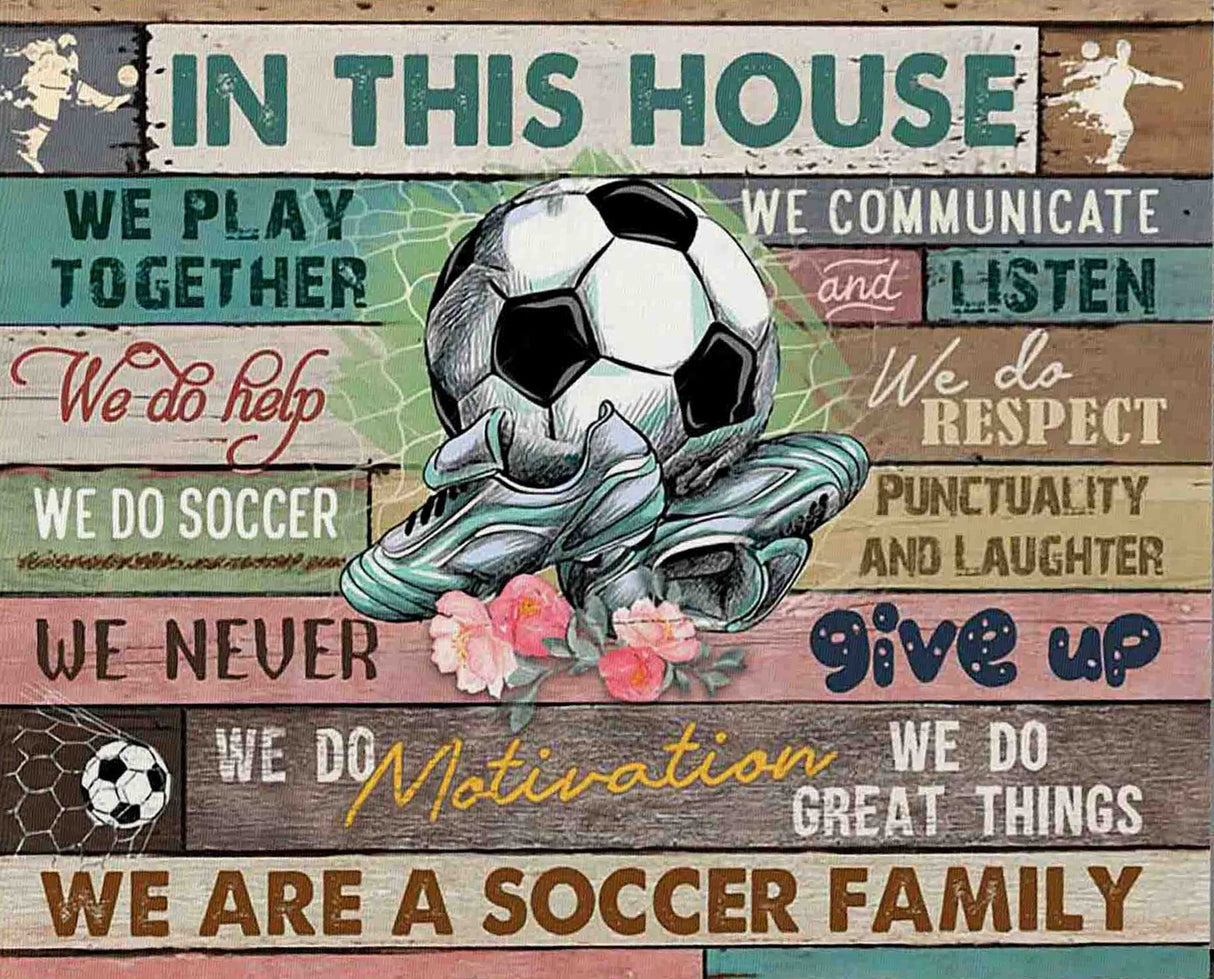 Adults Jigsaw Puzzle 300 Piece Wooden Adults Children PuzzlesSoccer in This House we Play Together we do Soccer we do Motivation Great Things we are a Soccer Family Curteny
