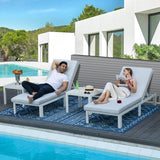 NICESOUL Extra Large Aluminum Patio Furniture Set with Chaise Lounge, All-Weather 29" Wide Seats Outdoor Sofa Conversation Set, 16 Piece Modern Sectional Couch for 14 Seats, for Garden, Light Gray NICESOUL