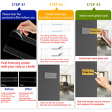 TONICE® 12 Pack 8x2 Wall Nameplate Holders, Acrylic Nameplate Holders, Wall Mount Transparent Nameplate Holders, Office Name Holders. TONICE