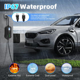 Portable EV Charger Level 1 Level 2, 16Amp 110V/240V, Electric Vehicle Charger with 17Ft Cable,NEMA 6-20 Plug & NEMA 5-15 Adapter,Compatible with SAE J1772 EVs and Tesla(Adapter Required) SubSun