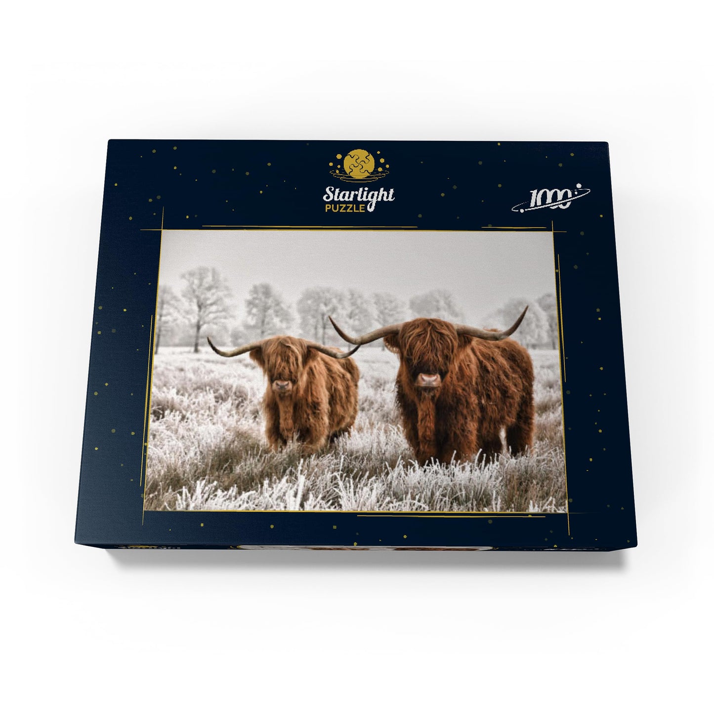 MyPuzzle Hairy Scottish Highland Cattle in A Winter Landscape - Premium 1000 Piece Jigsaw Puzzle for Adults