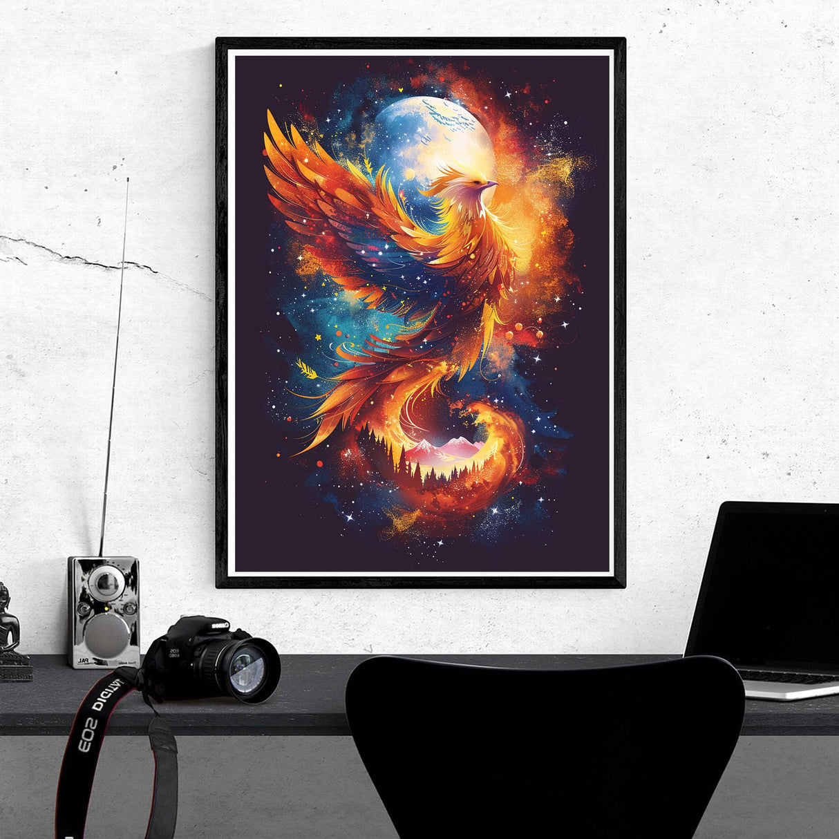 Kaliosy 5D Diamond Art Kits for Adults Phoenix on Fire by Number Kits, Diamond Painting Art Animal DIY Full Drill Crystal Craft Cross Stitch Embroidery Decoration (12x16 inch) 30x40 cm Kaliosy
