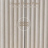 Brafab Armoire Wardrobe Closet, Modern 64.2" Freestanding Closet Wardrobe Cabinet with Drawer and Hanging Rail, Fluted Carved Wooden Storage Cabinet with Shelve for Bedroom, White Brafab