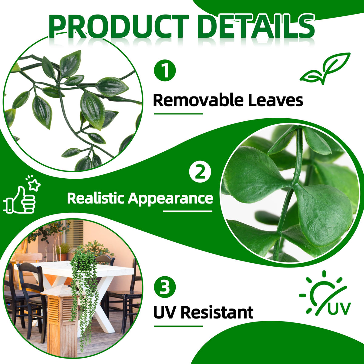 Artificial Hanging Plants for Shelf, 4 Pack Fake Potted Greenery Faux Eucalyptus Vine, Mandala Vine, String of Pearls,Pea pod Leaves in Pot for Office Living Room Bathroom Indoor Outdoor Décor Palonu
