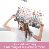 SUMGAR Paint by Numbers kit for Adults Flowers Pink, Colorful Canvas DIY Oil Painting Kits for Beginners, Acrylic Drawing Paintwork Crafts Christmas Gifts 16 x 20 inch (Without Frame) SUMGAR