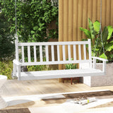 Tangkula 3 Person Wooden Porch Swing, Hanging Patio Swing with 2 Adjustable Galvanized Metal Chains, Slatted Back & Seat, Outdoor Swing Bench for Backyard Deck Garden, 5FT Tangkula