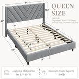 Yaheetech Queen Bed Frame Upholstered Platform Bed with Wing Side/Wooden Slat Support/Tufted Headboard with Wing Side/Mattress Foundation/No Box Spring Needed,Light Gray Queen Bed Yaheetech