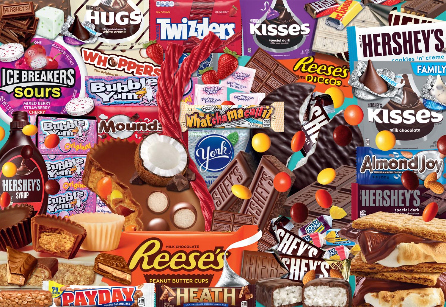 Buffalo Games - Hershey - Deluxe Collage - 2000 Piece Jigsaw Puzzle for Adults Challenging Puzzle Perfect for Game Nights - Finished Size 38.50 x 26.50 - WoodArtSupply