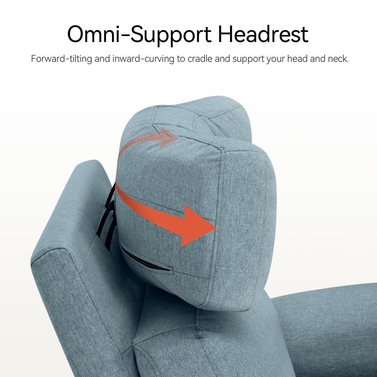 MCombo Oversized Swivel Glider Rocker Recliner with Adjustable Headrest, Dual Motor Power Recliner for Nursery, Led Nightlight, Fabric PR601 (Pacific Blue) MCombo