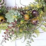 idyllic 22 Inches Christmas Wreath of Assorted Fern Leaves and Succulents Berry, Winter Spring Artificial Wreath for Front Door, Wall, Window, Farmhouse idyllic
