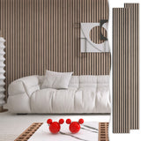eazart Acoustic Wood Veneer Slat Wall Panels for Interior Wall and Ceilings Decor | Sound-Absorbing Felt Board | 3D Sound Proof Decorative Panels | 94.49” x 23.62” Each Box | 2 Pack | Natural Walnut eazart