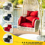 MAGIC ELEPHANT Egg Chair Cushion, Memory Foam Indoor Outdoor Hanging Egg Chair Cushion Replacement, Patio Basket Swing Cushion with Headrest (Red) MAGIC ELEPHANT