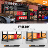 75” W Heavy Duty Metal Shelf, 8000LBS Metal Garage Shelving Units, 4 Tier Storage rack shelves, Steel Industrial Shelving , Adjustable Standing Shelf for Basement/Warehouse 75"W x 24"D x 70"H, Black AFAIF