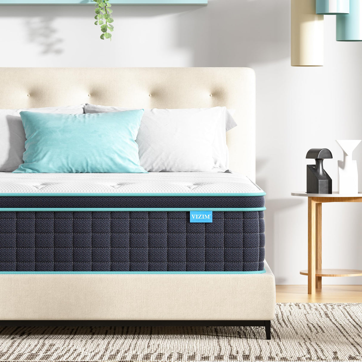 VIZIM Twin Mattress, 12 Inch Twin Size Mattresses in a Box, Memory Foam and and Individual Pocket Springs for Pressure Relief & Motion Isolation, Medium Firm, CertiPUR-US Certified VIZIM