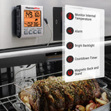 ThermoPro TP16S Digital Meat Thermometer for Cooking and Grilling, BBQ Food Thermometer with Backlight and Kitchen Timer, Grill Temperature Probe Thermometer for Smoker, Barbecue, Oven, Baking,Oil ThermoPro