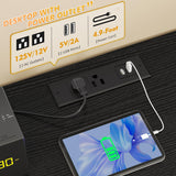 EnHomee Dresser TV Stand for Bedroom with LED Lights & power outlets for 55" TV Stand Dresser for Bedroom Entertainment Center with 7 Fabric Drawers and Wood Shelves for Living Room, Black EnHomee